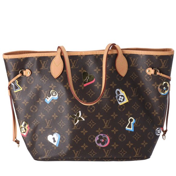 Louis Vuitton Neverfull MM Lovelock Love Lock Tote Bag M44364 Canvas - Picture 4 of 7